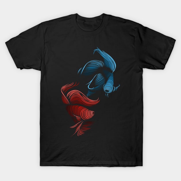 Betta fight lines T-Shirt by albertocubatas